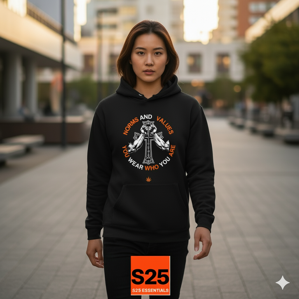 S25 Essentials Norms and values hoodie