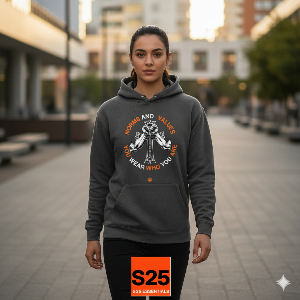 S25 Essentials Norms and values hoodie