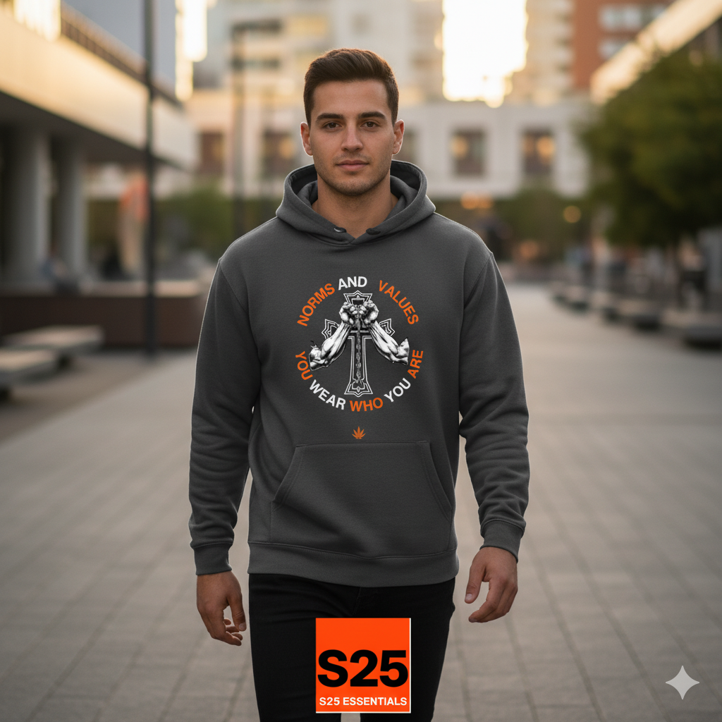 S25 Essentials Norms and values hoodie