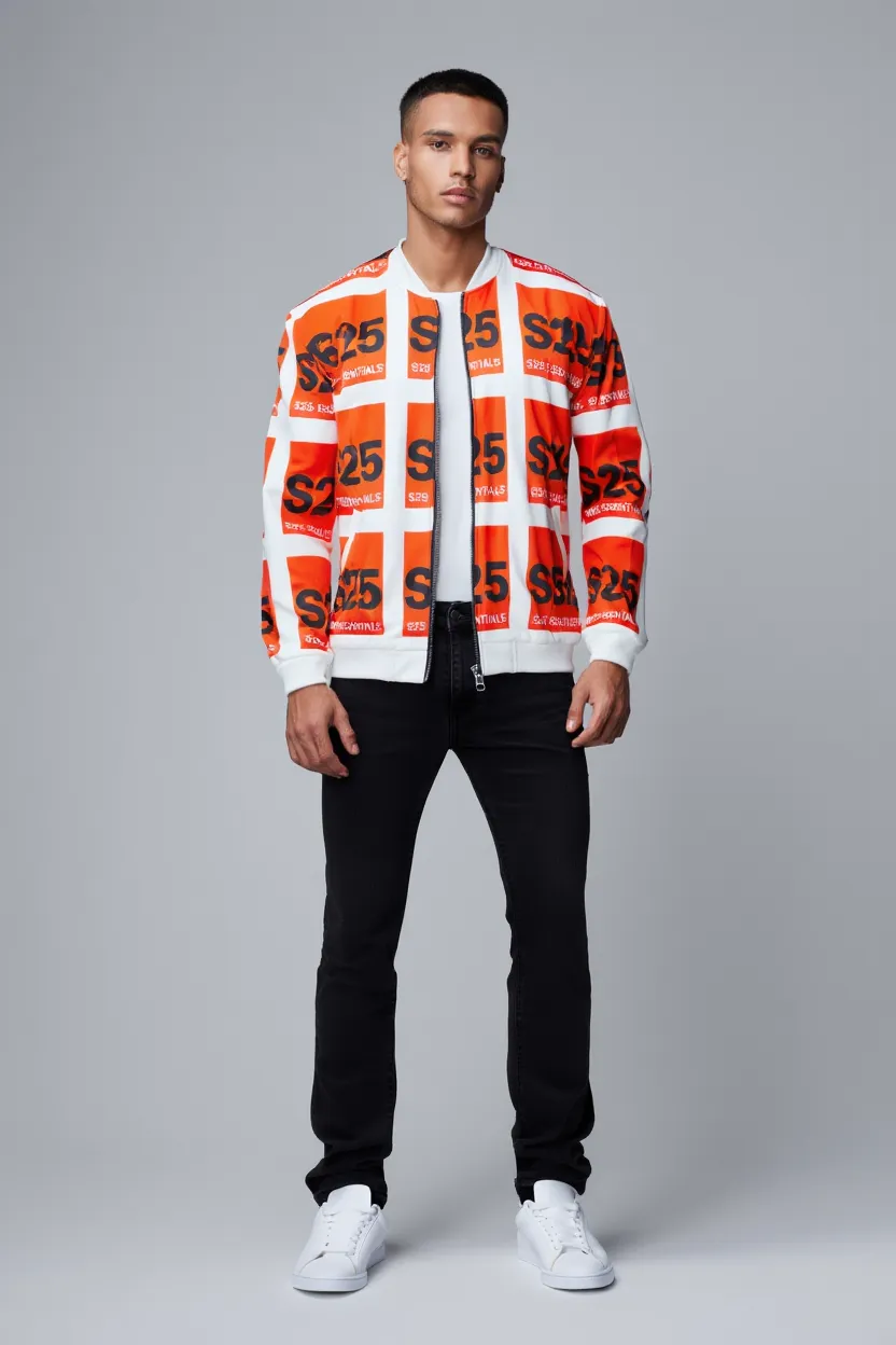 S25 Essentials white logo bomberjack